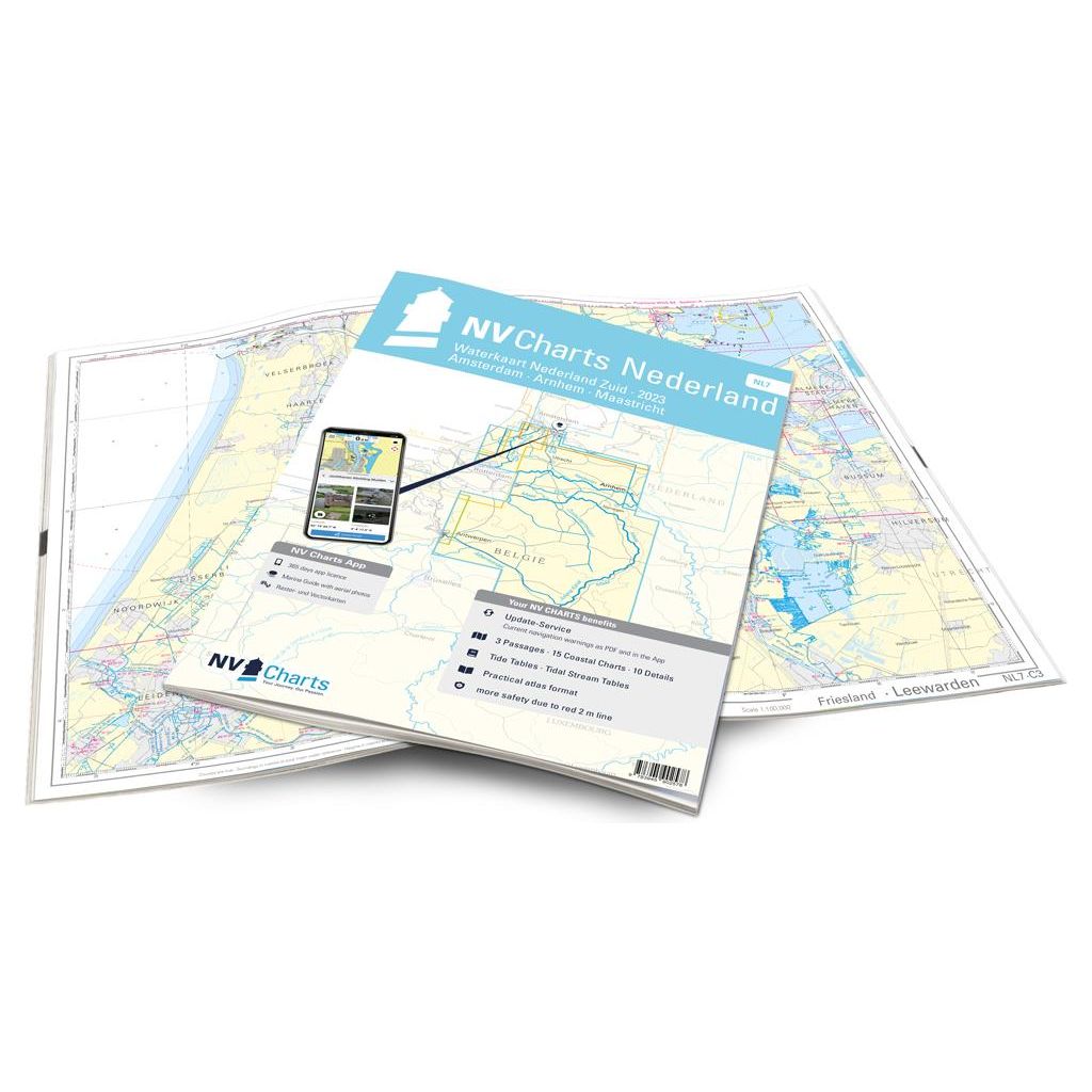 NV Atlas Binnen NL7 - Waterkaart Nederland Zuid - Arnhem - Maastricht