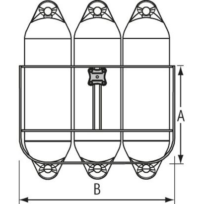 Fenderhouder voor 3 fenders Ø150 mm