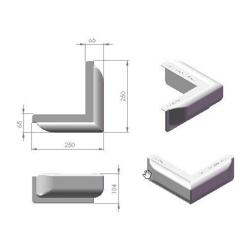 Steiger fender hoek 250 x 250 mm navy