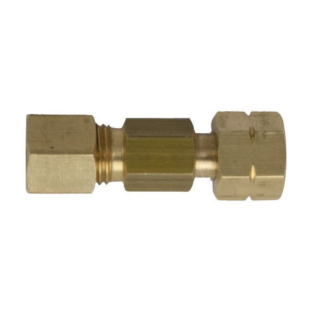 Rechte messing koppeling 8mm knel x ¼ l bi